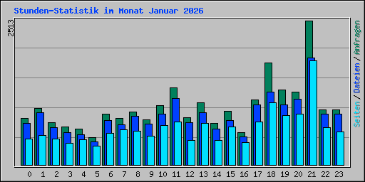 Stunden-Statistik im Monat Januar 2026