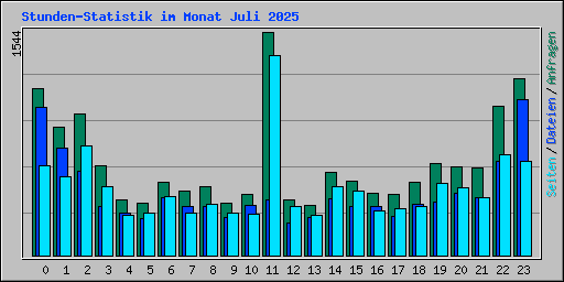 Stunden-Statistik im Monat Juli 2025