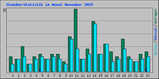 Stunden-Statistik im Monat November 2025